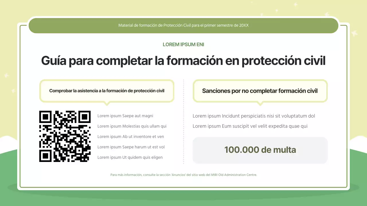 Formación moderna de protección civil en verde y verde lima.