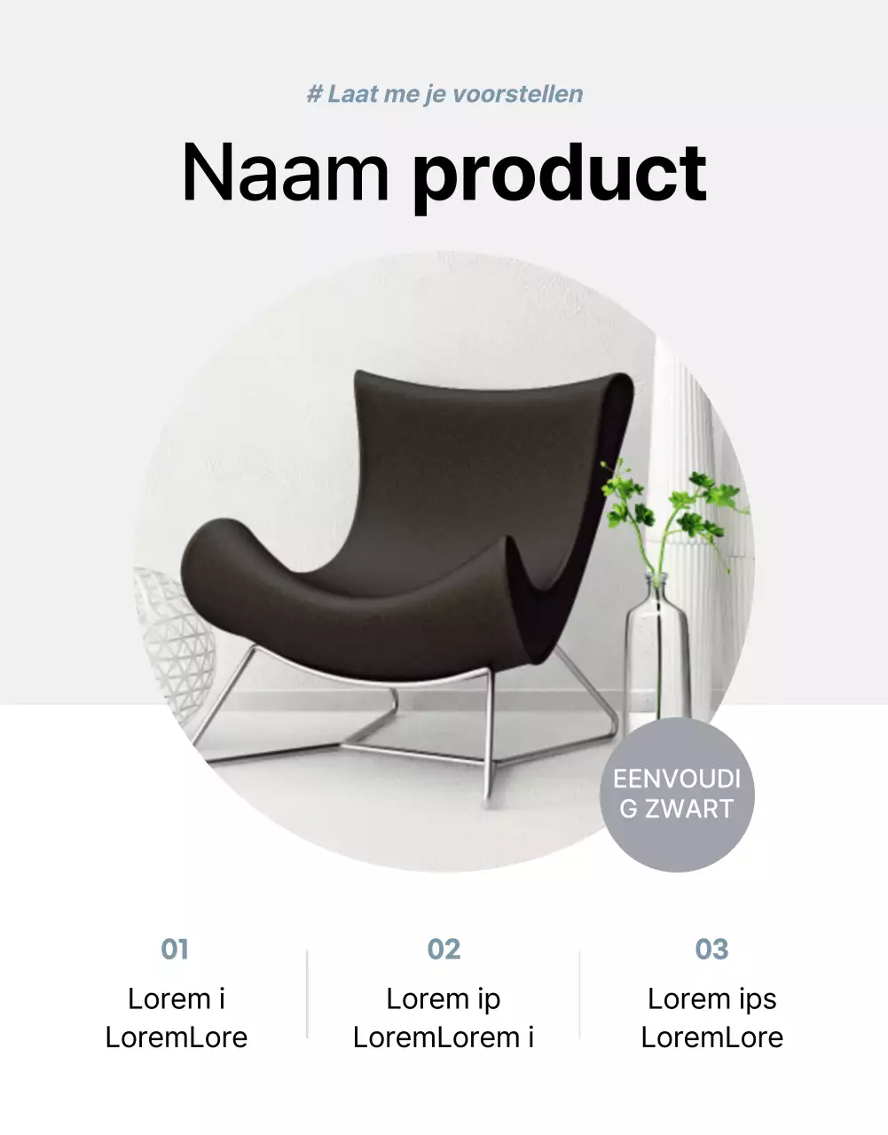 Producten promoten om eenvoudige grijze en blauwe meubels te verkopen