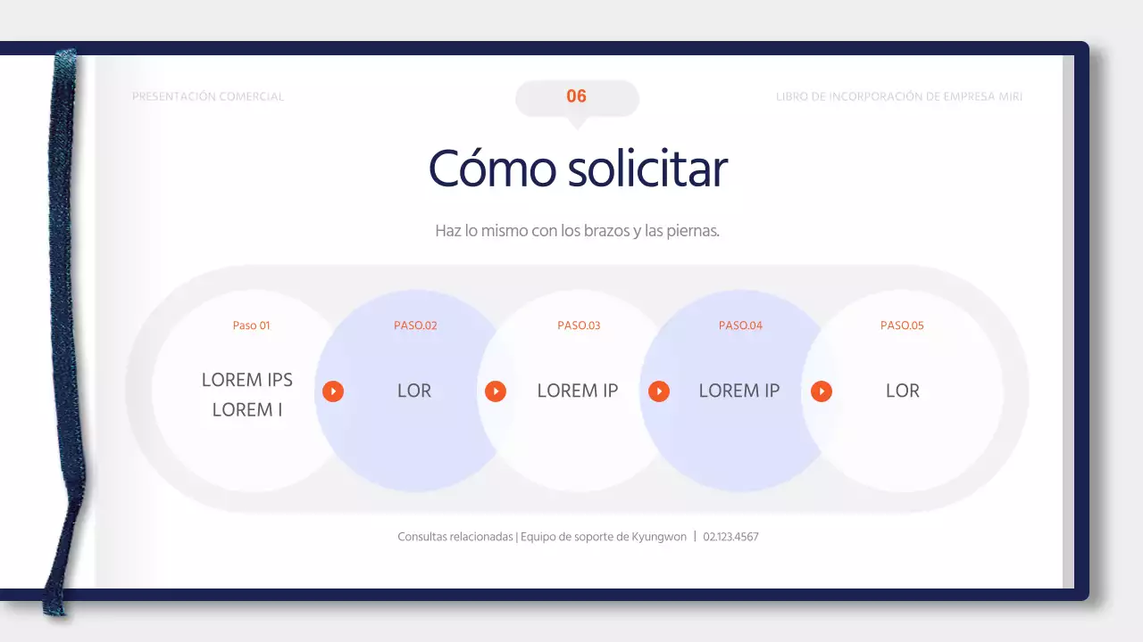 Materiales de formación sencillos de color azul y naranja para el libro de registro de nuevos empleados