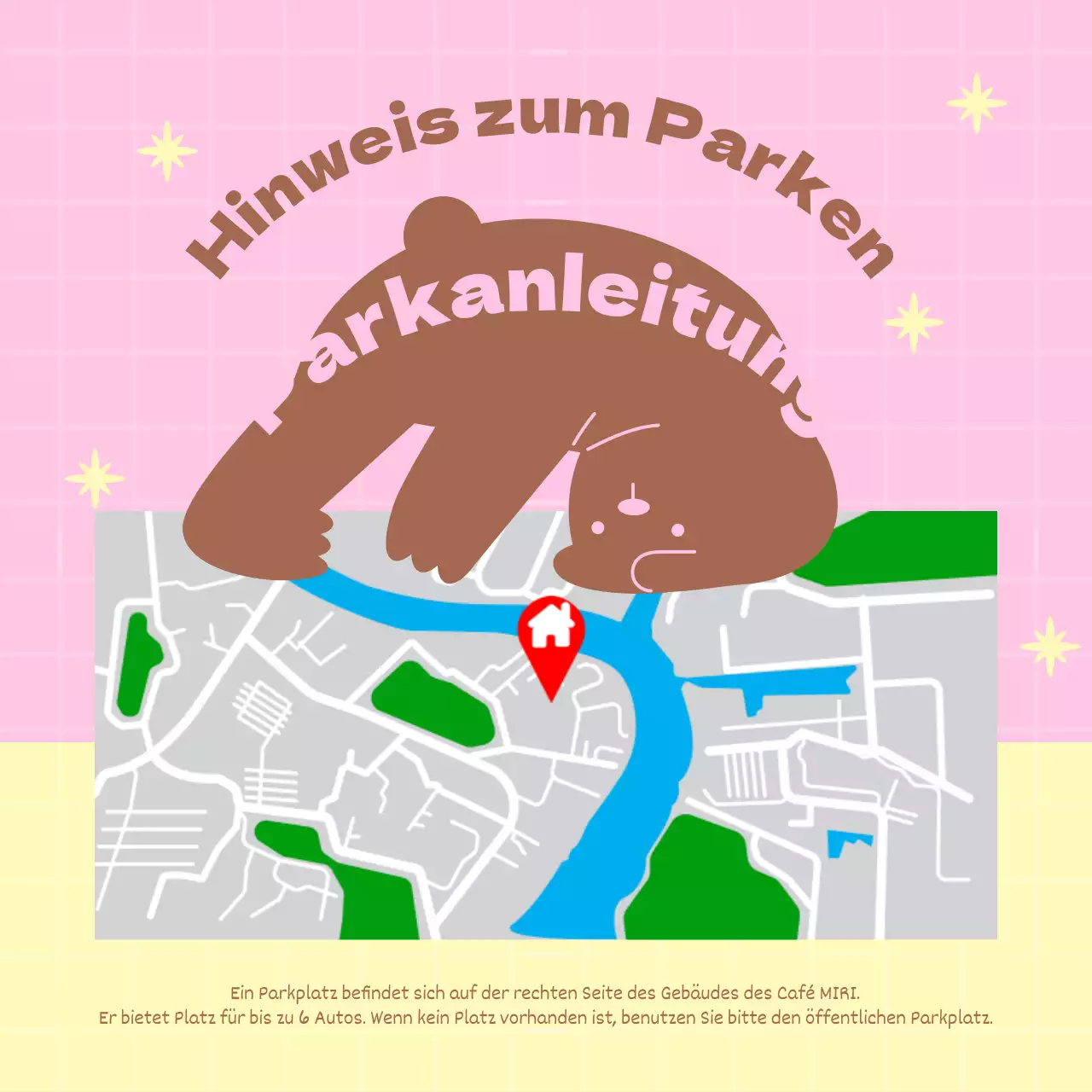 Eine niedliche orange-rosa Café-Ankündigungssammlung