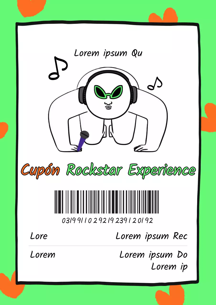 Botella naranja y chartreuse de cupón de experiencia Rockstar