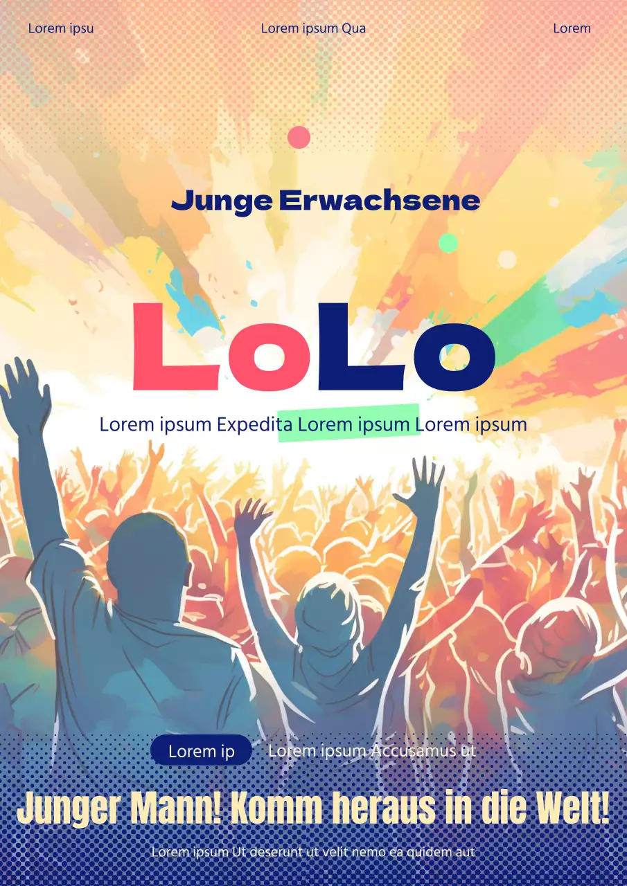 Bekanntmachung des Treffens zur Unabhängigkeit der Jugend in Gelb und Indigo