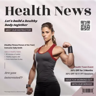 Flyer for a luxurious brown and gray Pilates magazine concept.