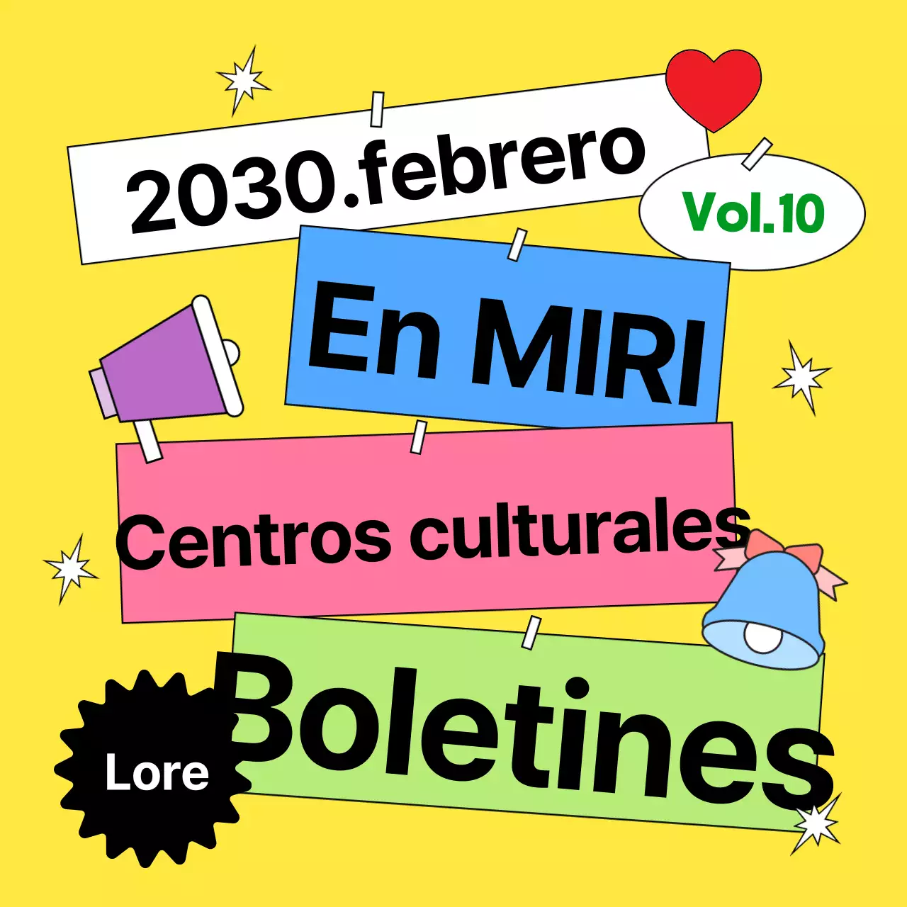 Boletín principal en miniatura con acentos naranjas y amarillos