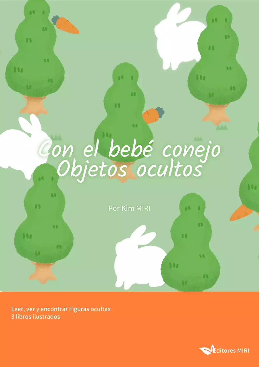 Bonita portada de libro infantil en verde y naranja