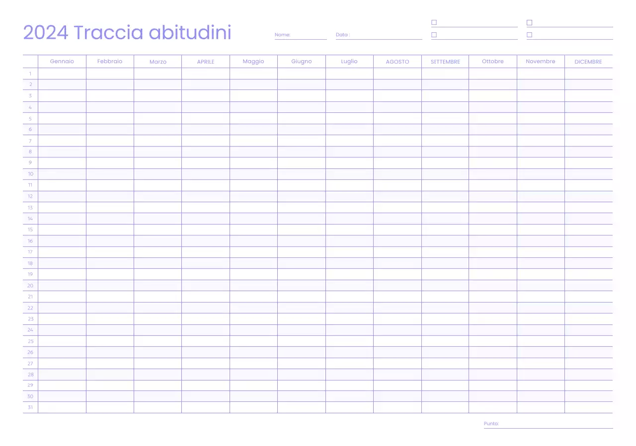 Il design del tracker delle abitudini con un sottile tema viola