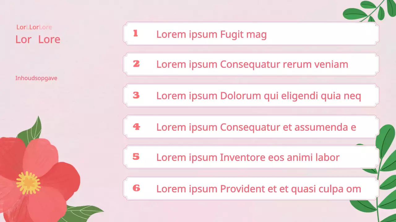 Sjabloonvoorstel met mooie lentebloemen in roze en wit