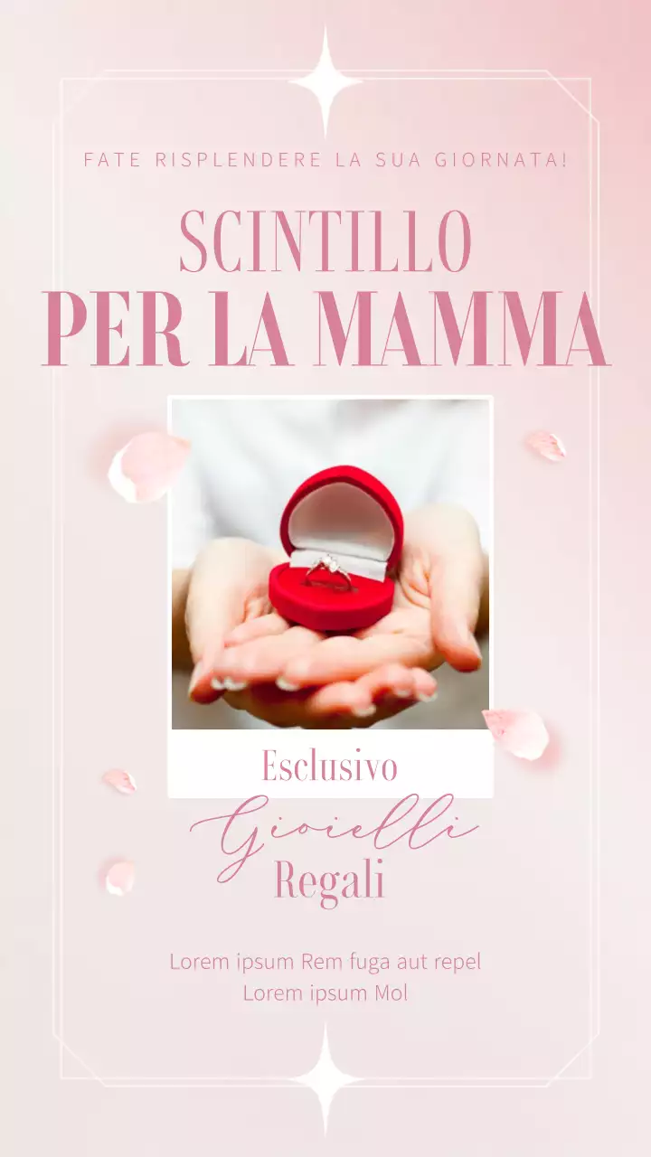 Annuncio di vendita per la festa della mamma moderna in bianco e rosa