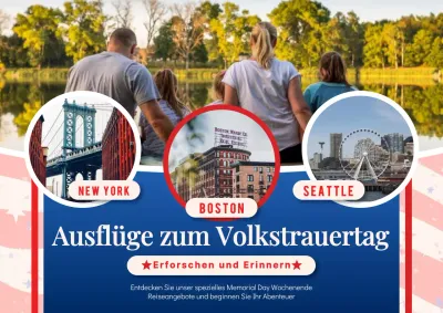 Blaue und rote Classic Memorial Day Gateways Werbung