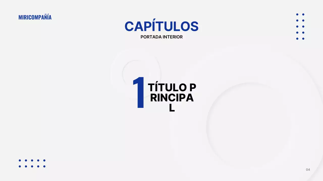 Presentación empresarial minimalista en blanco y azul marino