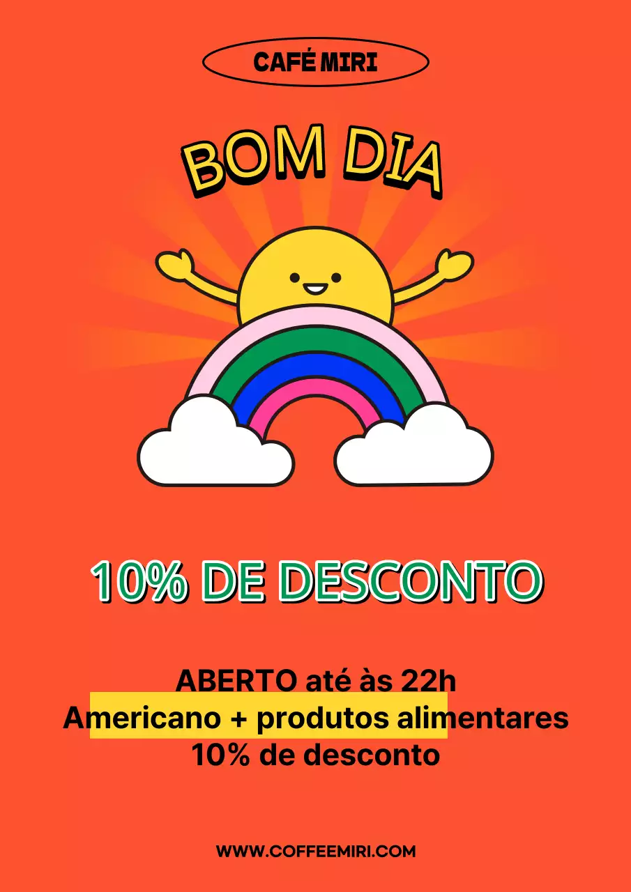 Promover o seu evento Pop Art Cafe em laranja