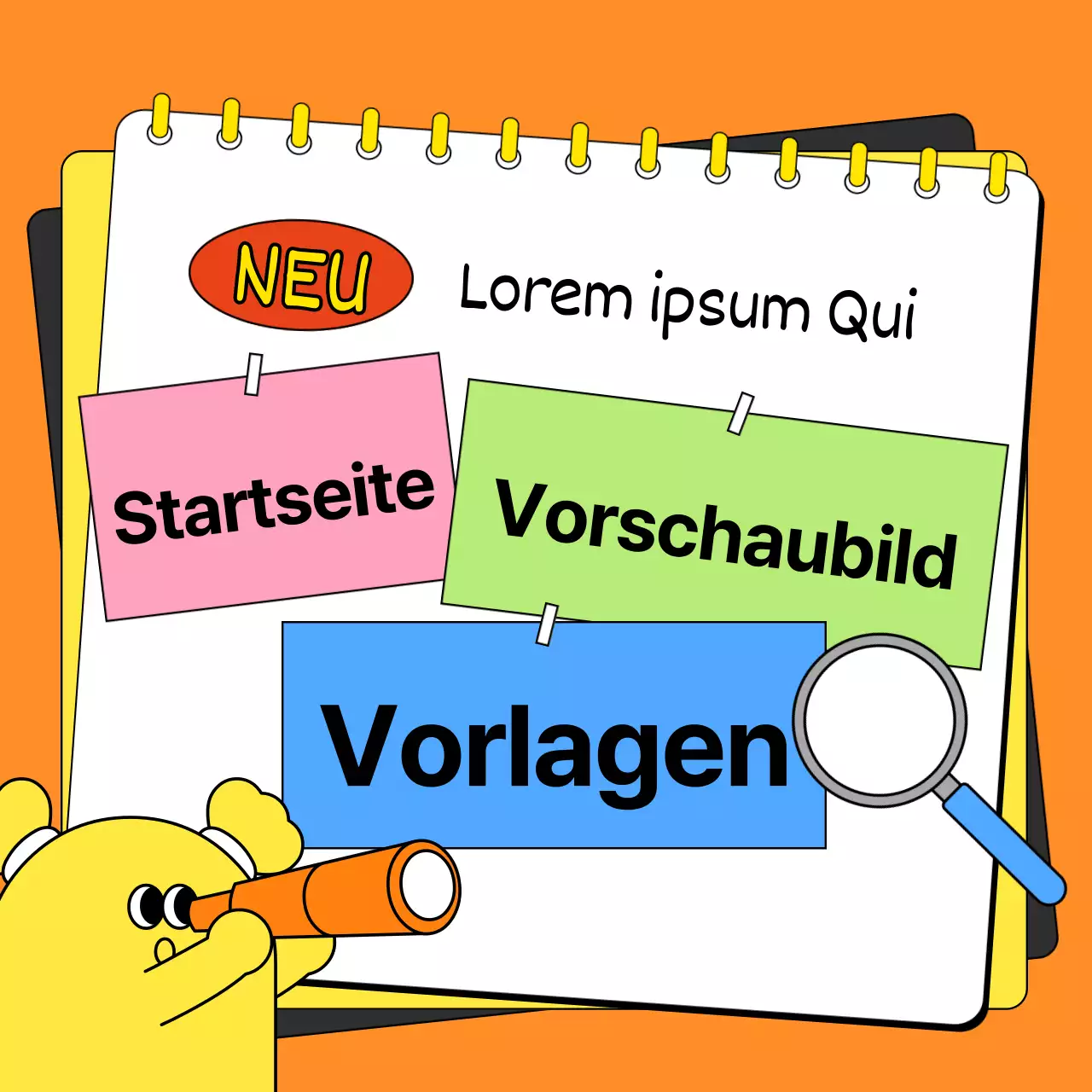 Newsletter-Hauptminiaturansicht mit orangefarbenen und gelben Akzenten