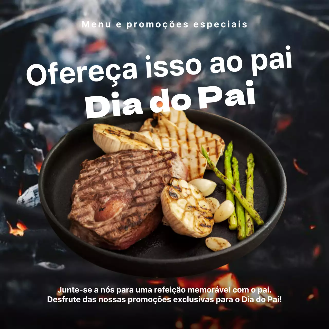 Anúncio especial do Dia do Pai em preto e branco