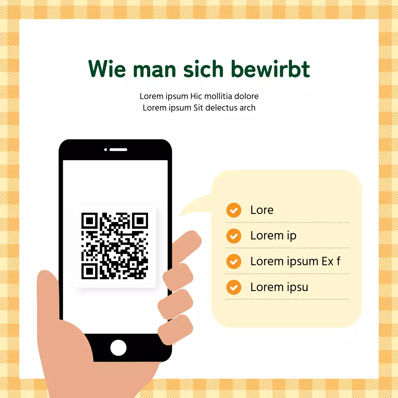Eine einfache orange-grüne Yoga-Werbung