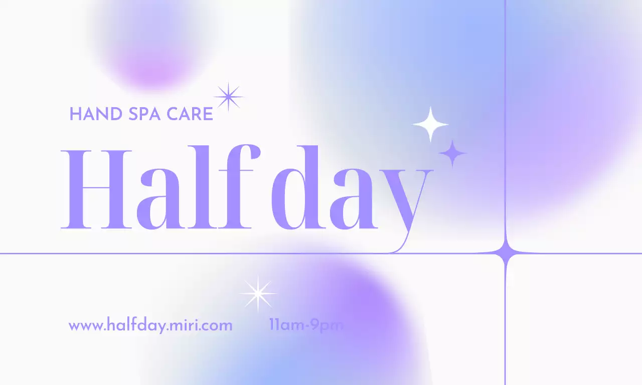 Desain dengan gradien warna-warni dan judul yang besar