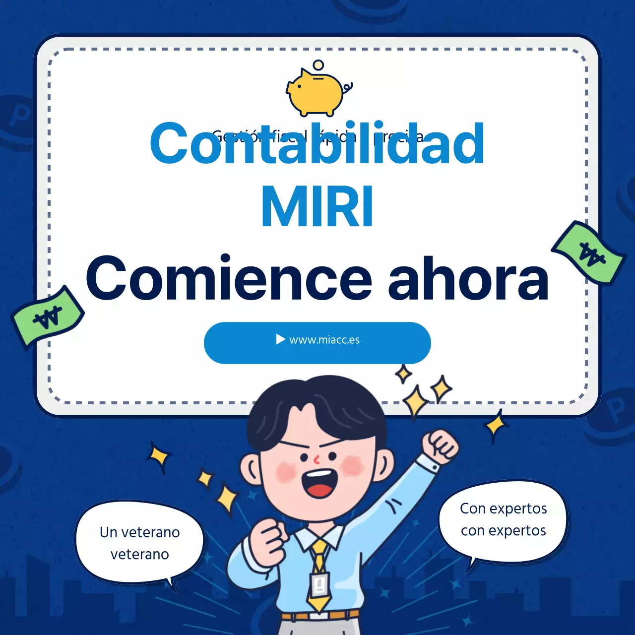 Contabilidad simple de fin de año en azul claro y azul marino