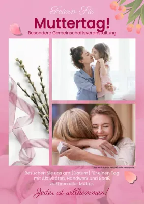 Rosa und Weiß Charmante Muttertagsfeier Anzeige