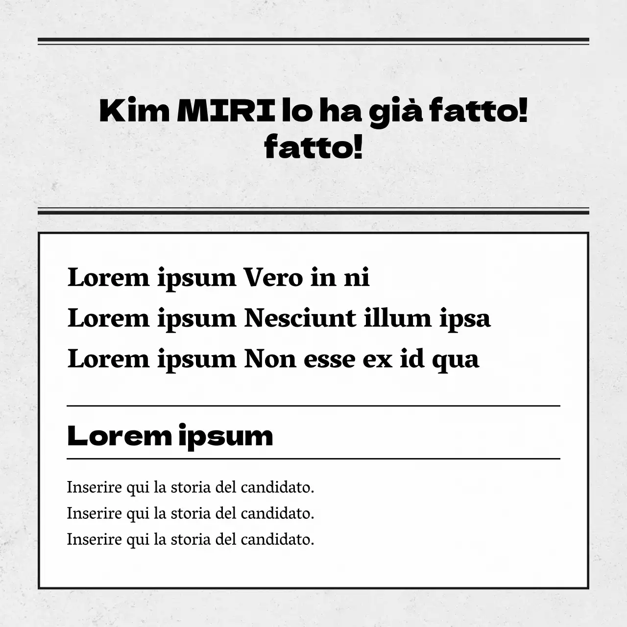 Bianco e nero, semplice elettoralismo