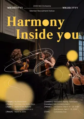 Black Elegant Orchestra Announcement Poster