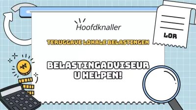 Gele en lichtblauwe boekhoudkundige informatie over lokale belastingteruggave