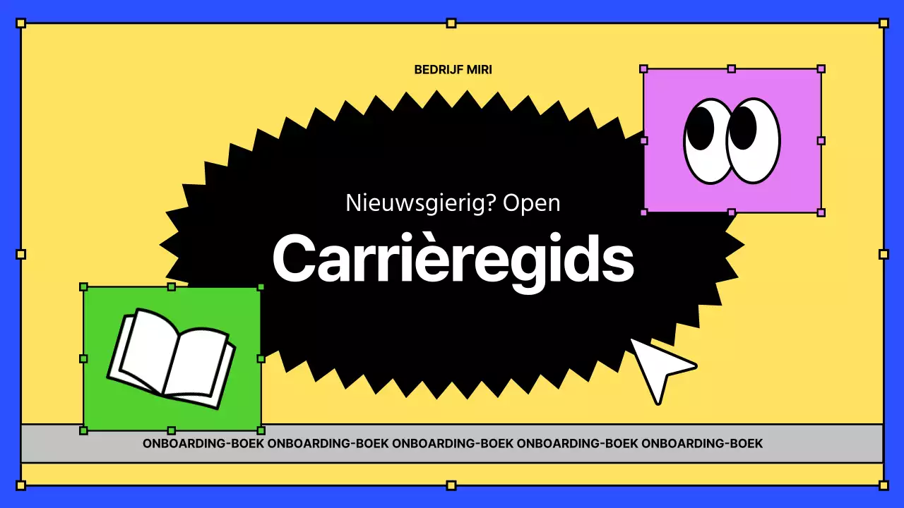 Kitscherig geel en blauw HR-opleidingsmateriaal voor nieuwe werknemers