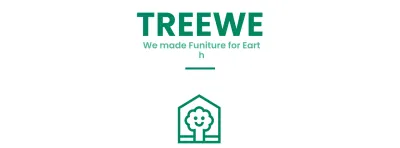 Furniture corporate color design with brand logo featuring a tree in a house