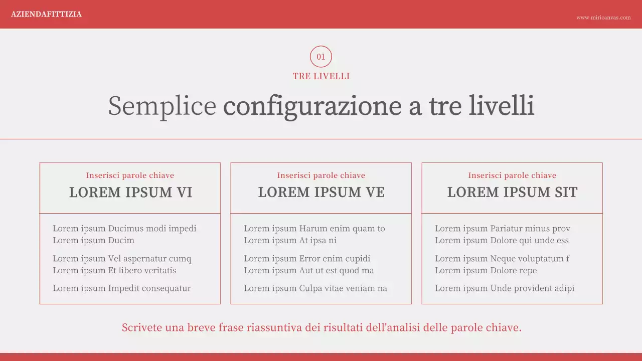 Presentazione minimalista della numerazione in rosso avorio