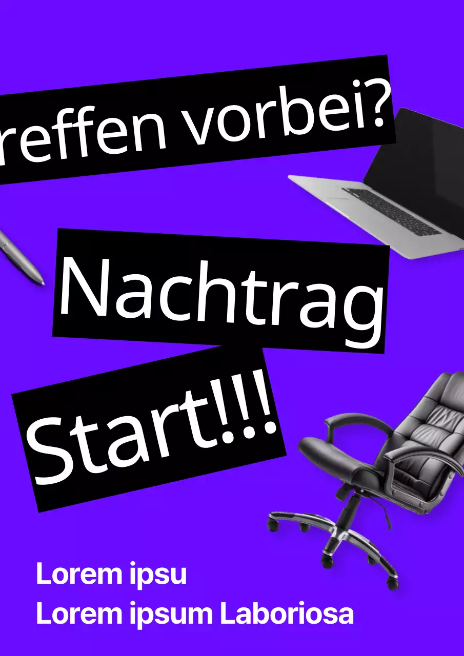 Ankündigung einer kitschigen Unternehmenskultur-Kampagne mit lila Kulisse