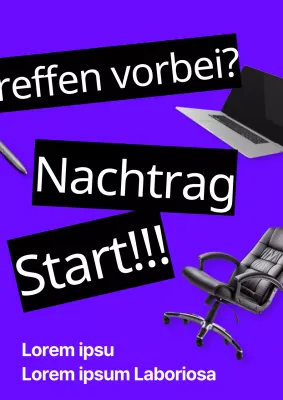 Ankündigung einer kitschigen Unternehmenskultur-Kampagne mit lila Kulisse