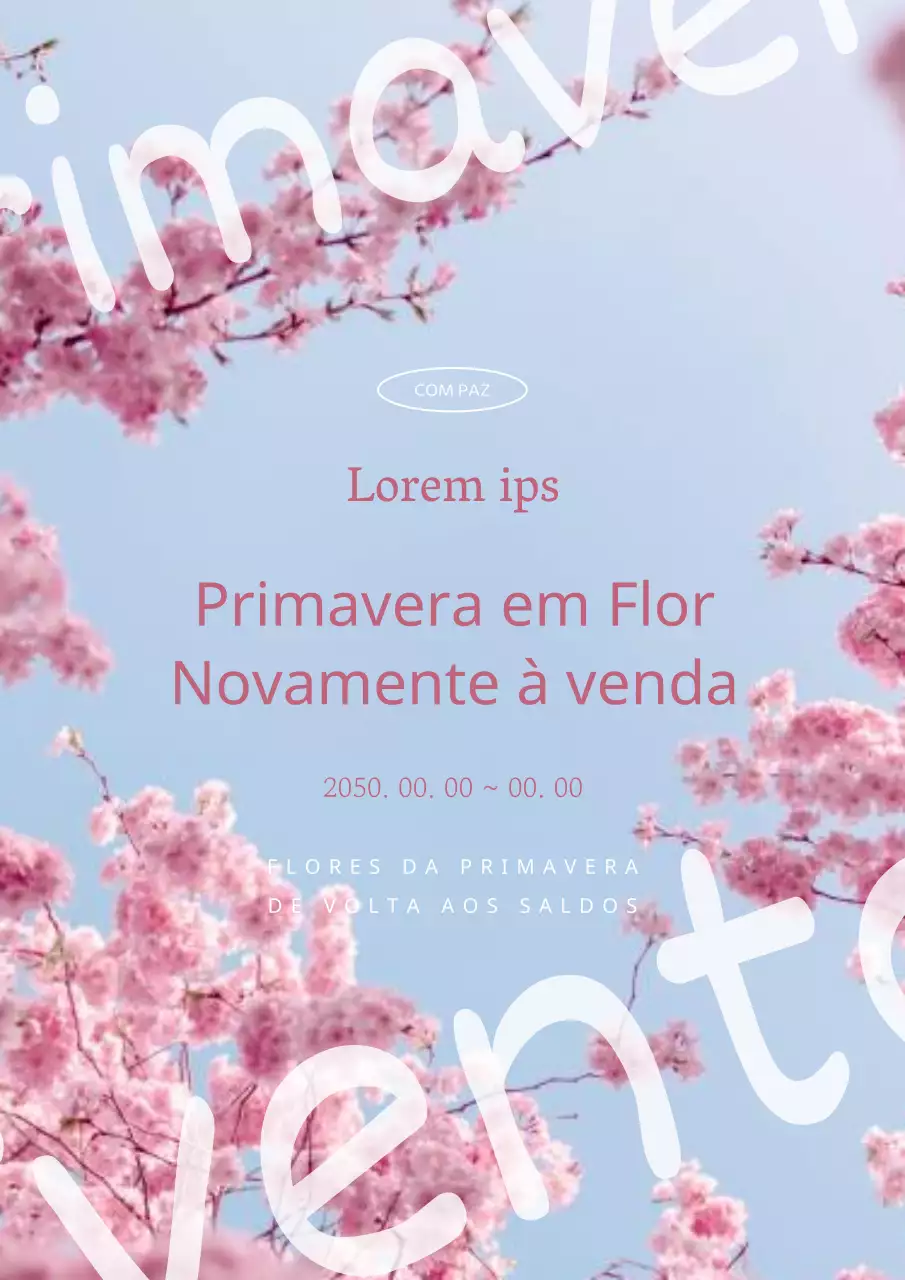 Promover uma simples venda de primavera em rosa e azul claro