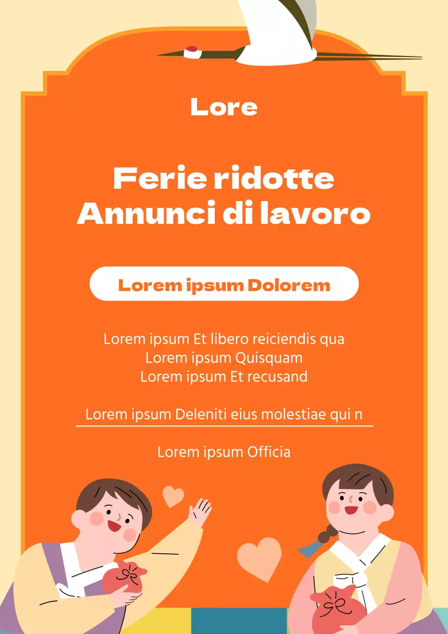 Annunci di orari ridotti durante le vacanze nella tradizionale combinazione di colori rosso e giallo