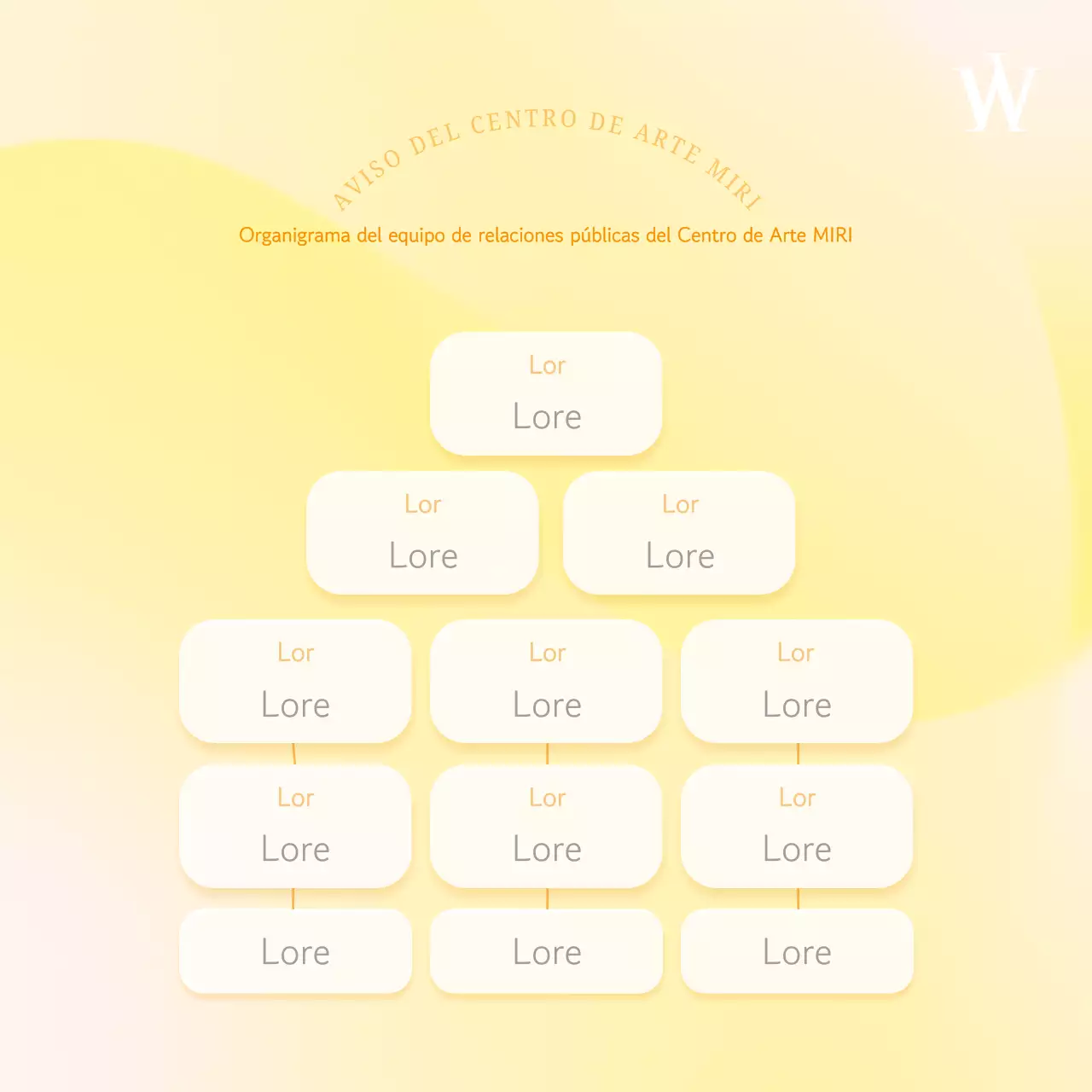 Anunciamos una reorganización administrativa moderna, amarilla y gris
