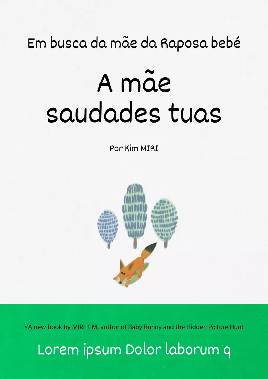 Capa de livro ilustrado minimalista em branco e verde
