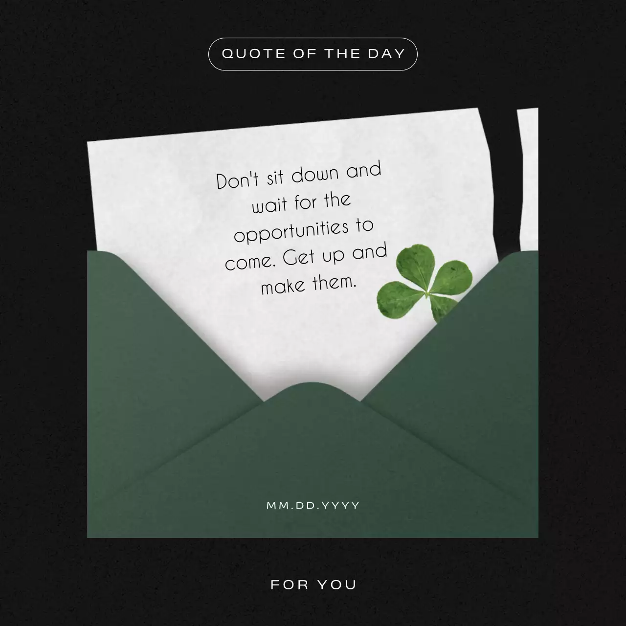 Green Minimal Quote Card Instagram Post