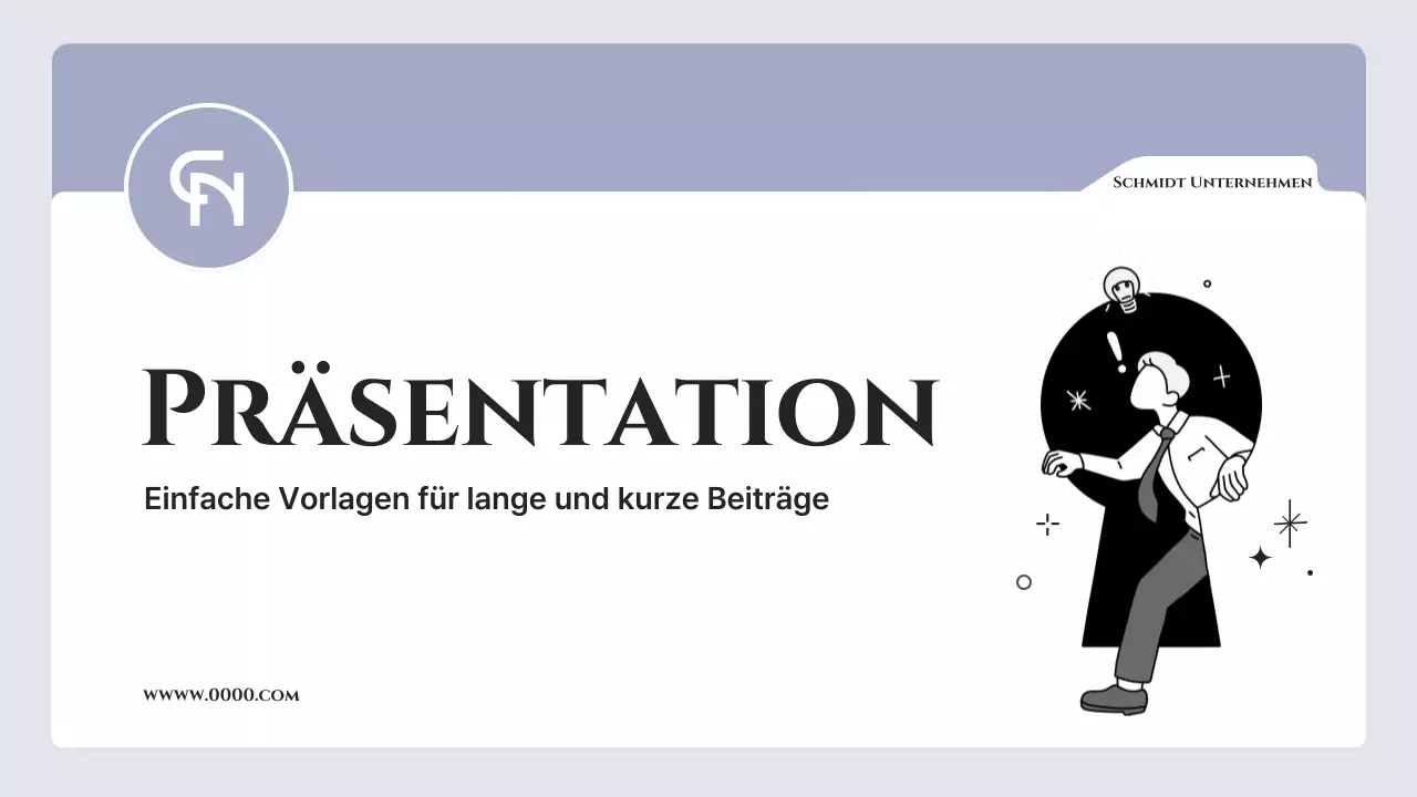 Einfacher Text in Lila und Grau, mit viel Platz zum Schreiben