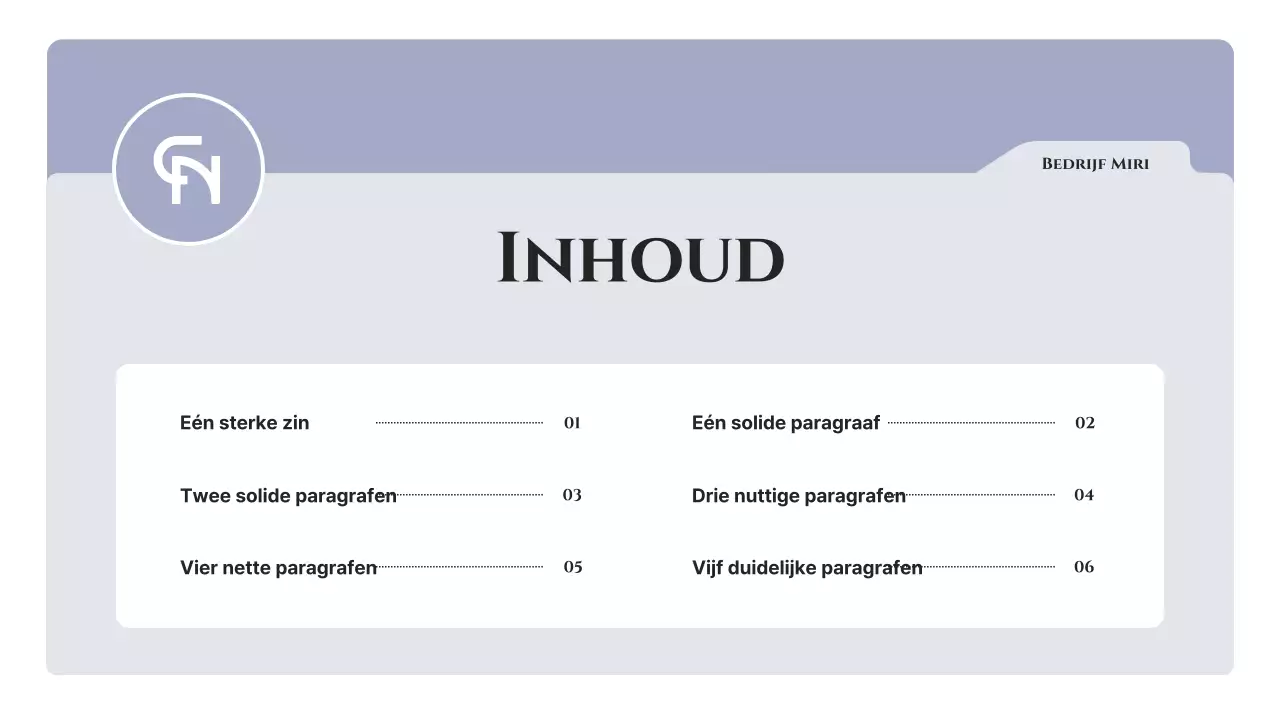 Eenvoudige tekst in mauve en grijs, met veel ruimte om te schrijven