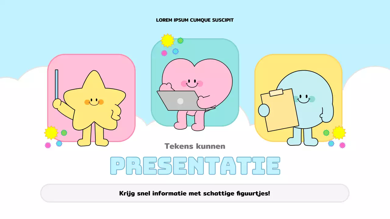 Een mooi, lichtblauw en roze informatie-organiser verslag