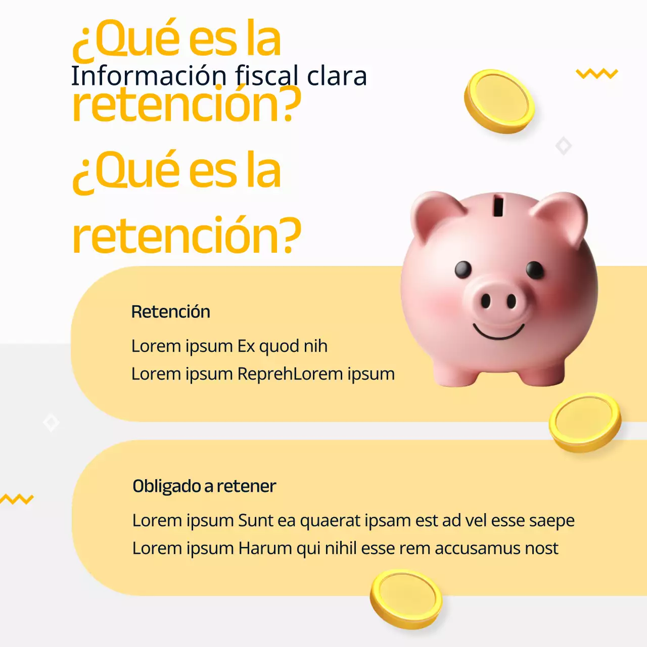 Promoción de una empresa fiscal y contable moderna en amarillo y negro
