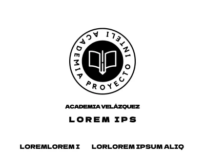 Promoción de una agencia de admisión educativa con un logotipo de símbolo circular