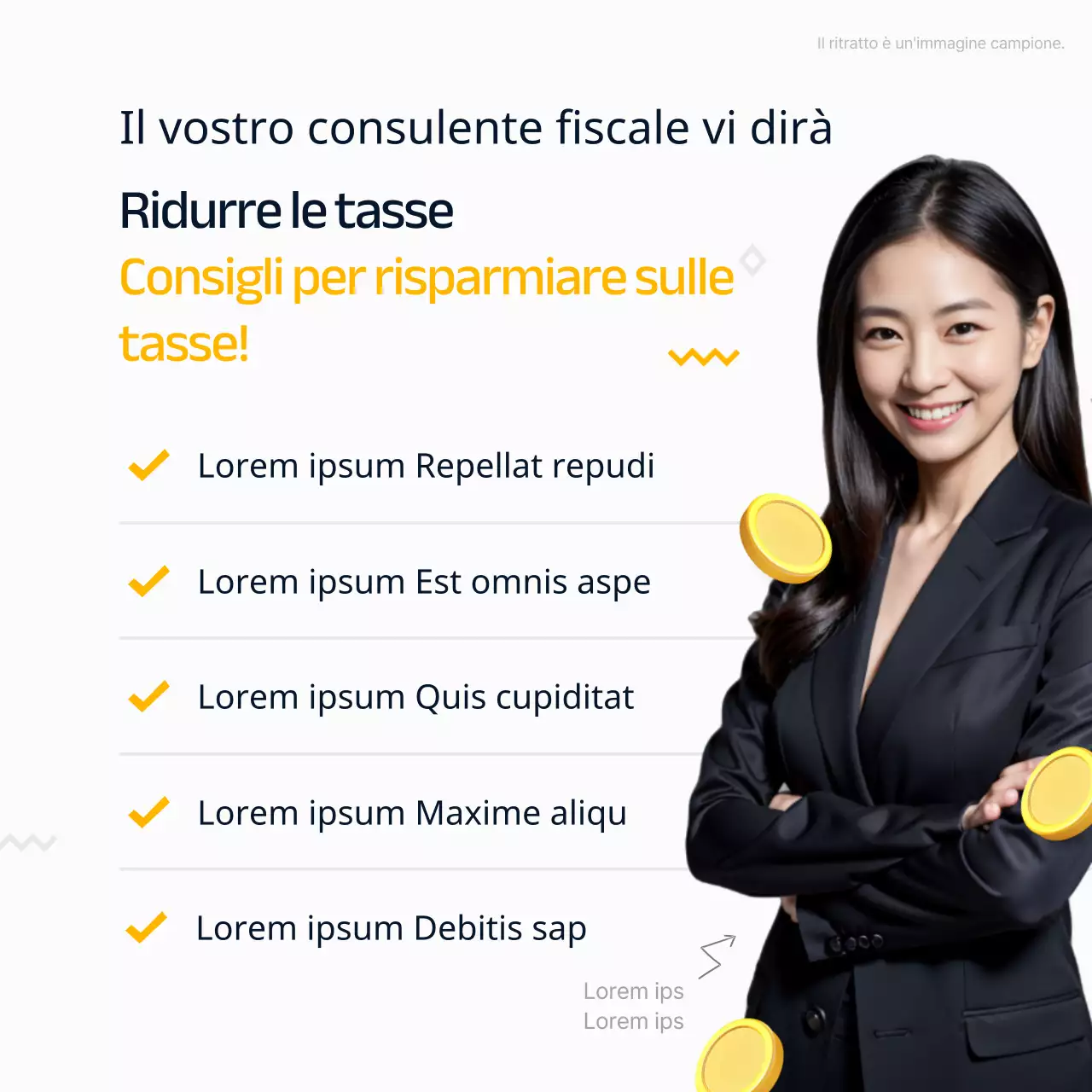 Promuovere un moderno studio fiscale e contabile in giallo e nero