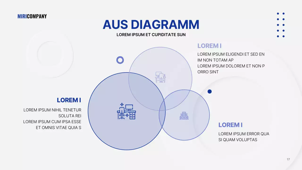Minimalistische Geschäftspräsentation in Weiß und Marineblau