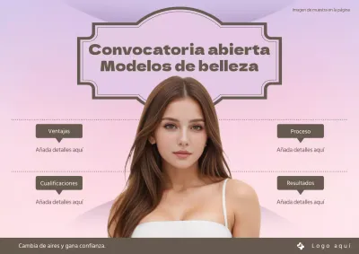 Lujoso anuncio de contratación de modelos en rosa y marrón