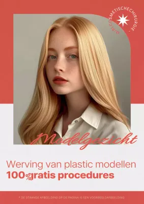 Hot pink en wit modern vormmodel werving