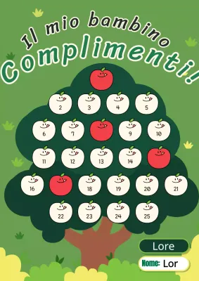 Copertina adesiva semplice con melo in verde