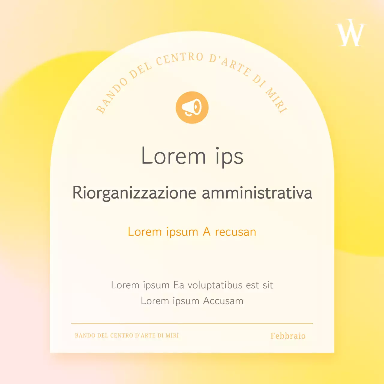 Annuncio di una riorganizzazione amministrativa moderna, gialla e grigia