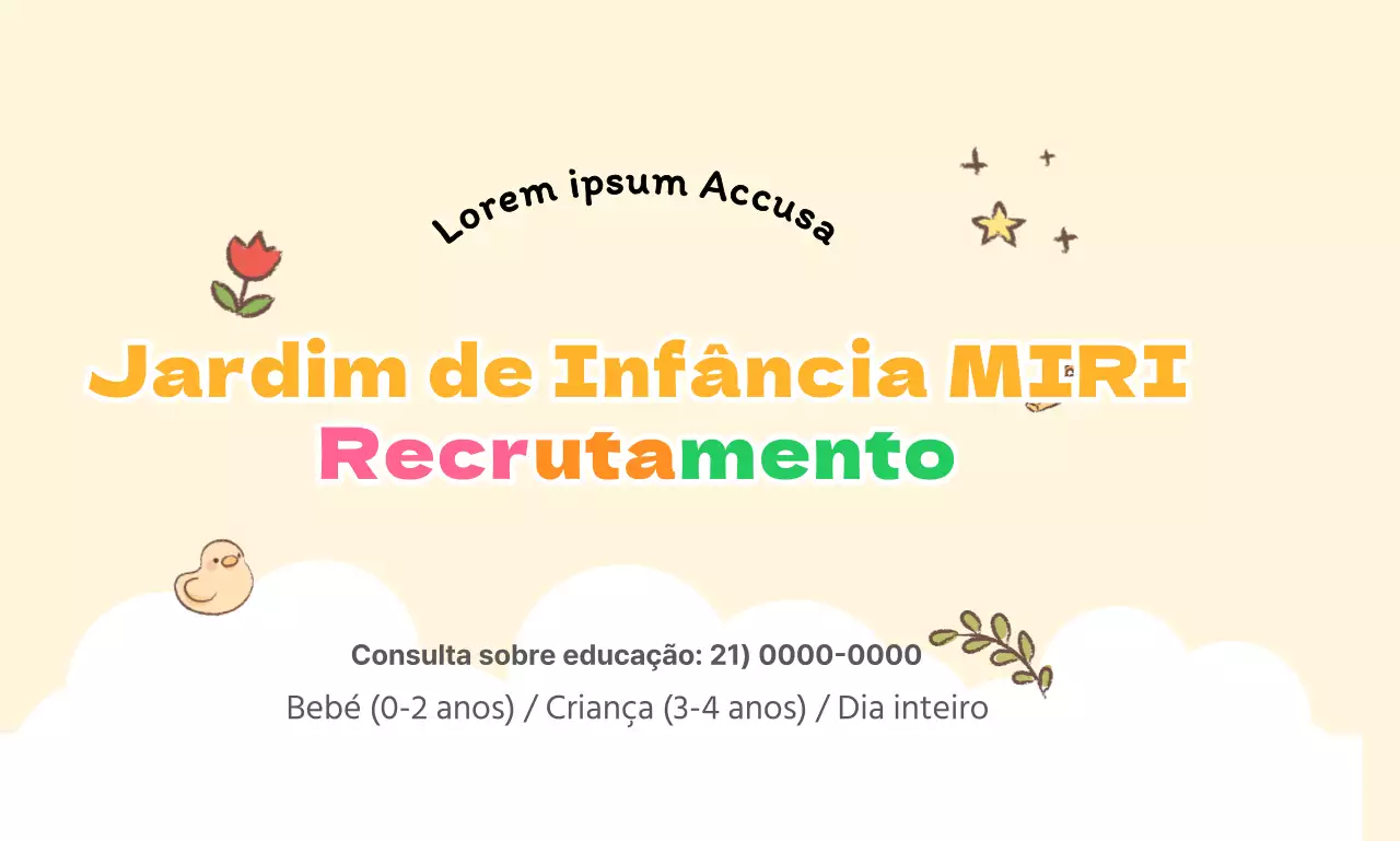 Desenhe o seu recrutamento pré-escolar com ícones ilustrados engraçados