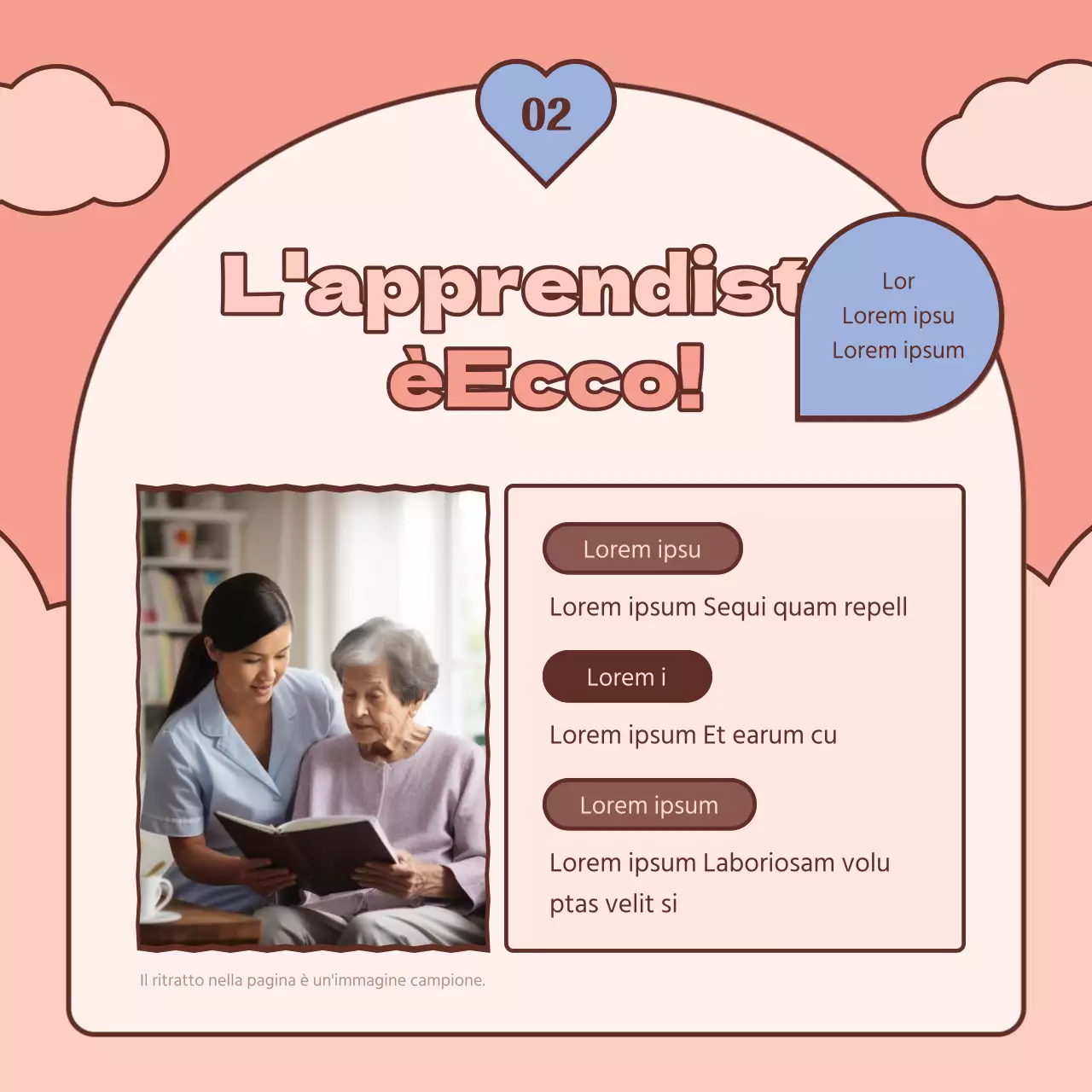 Un semplice post di newsletter mensile dell'ufficio welfare in marrone e rosa