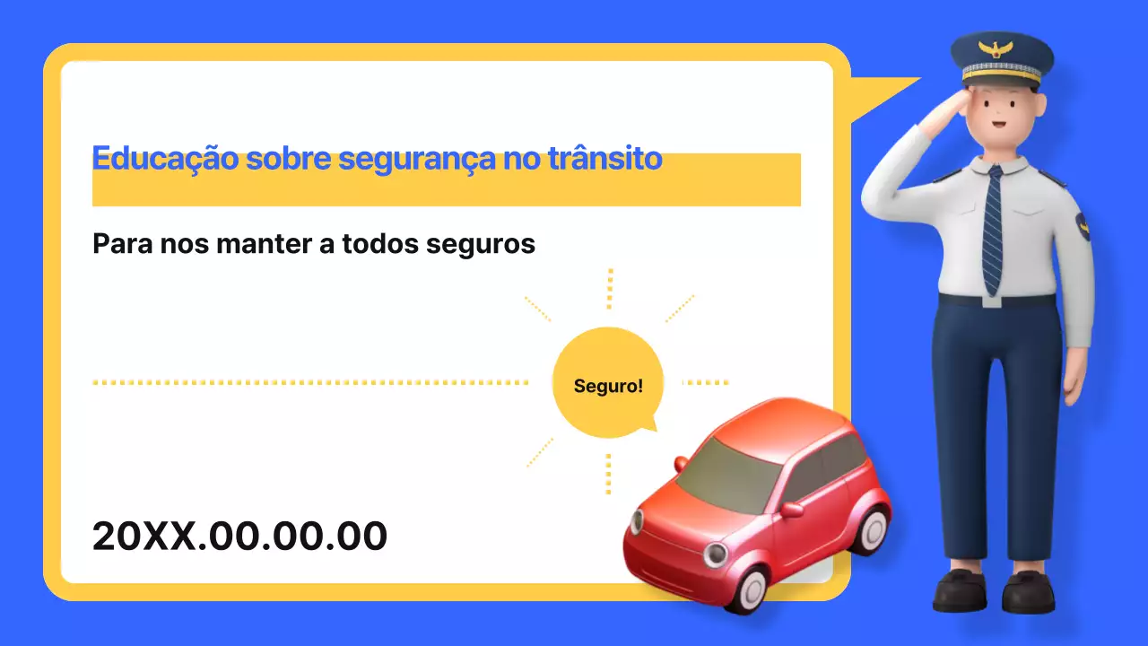 Educação para a segurança rodoviária em azul