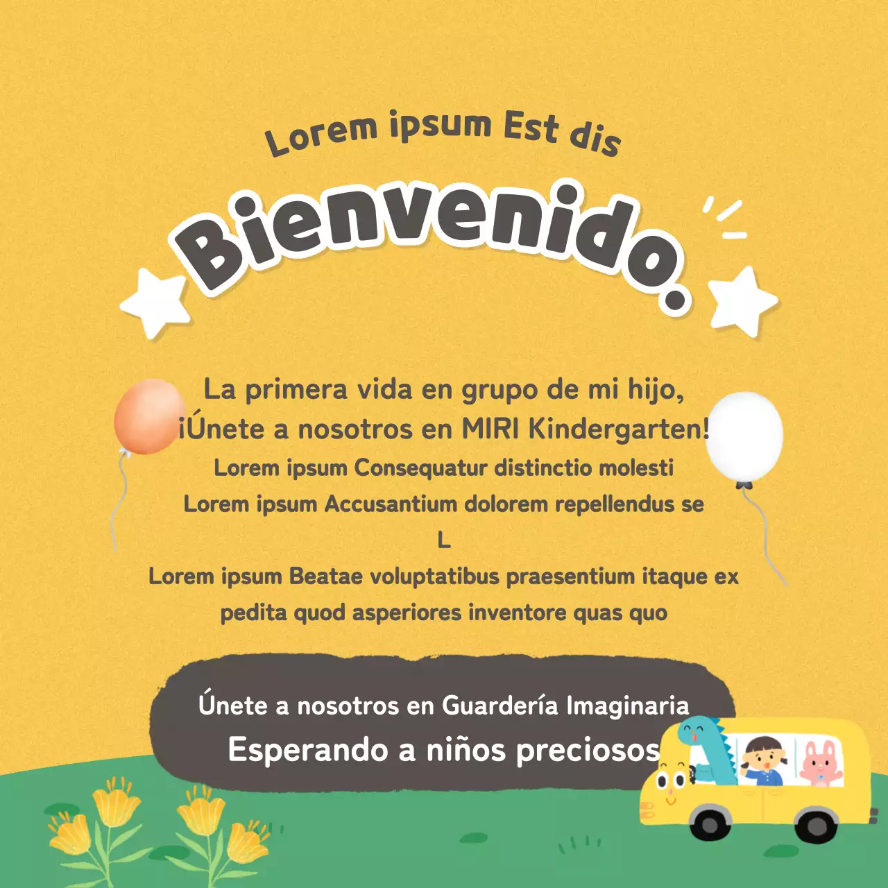 Anuncios jardín de infancia verde y amarillo