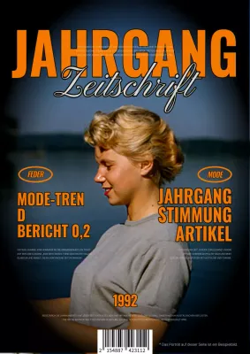 Alte Modezeitschrift in Orange und Grau